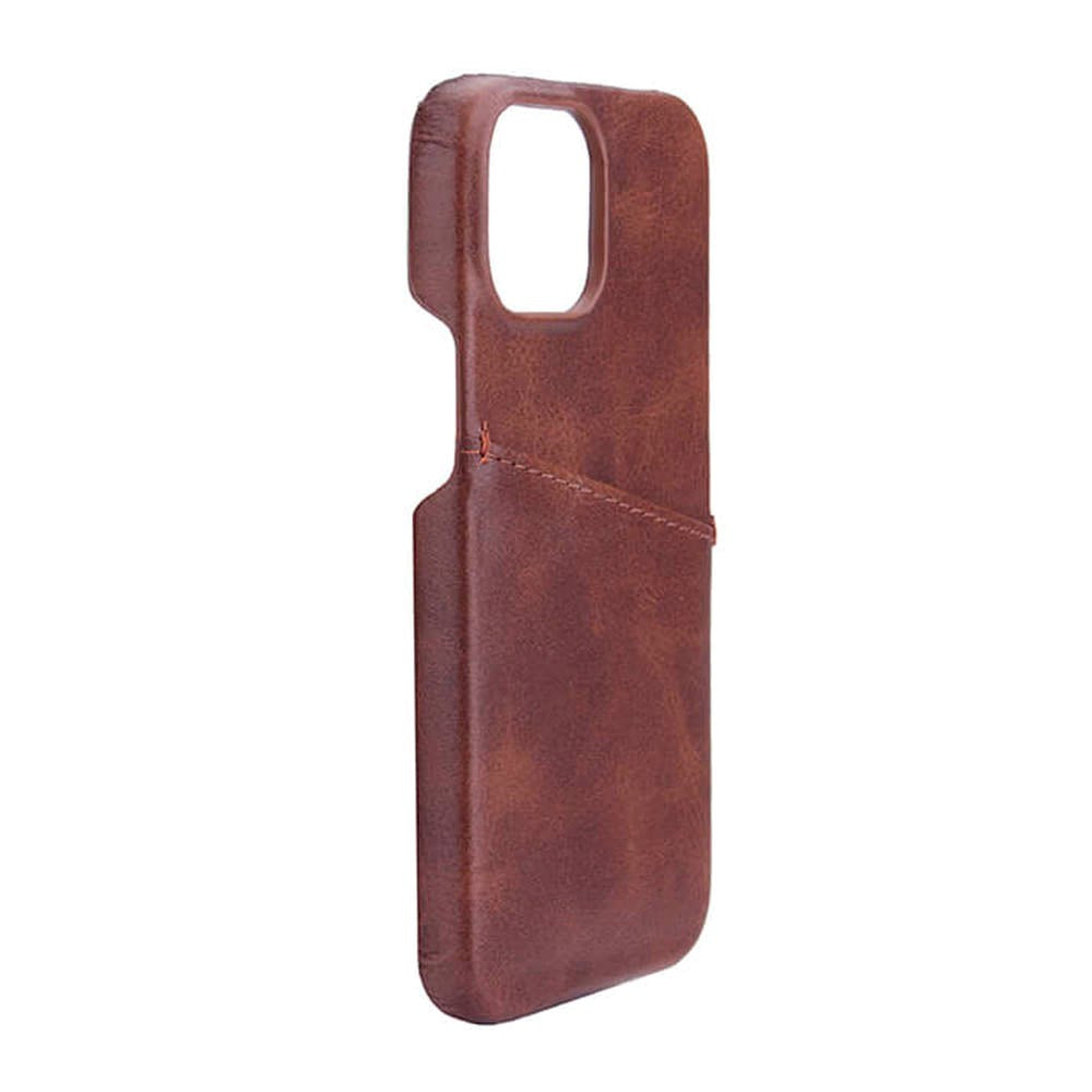 iPhone 13 Mini Onsala Collection Skinn Bakdeksel med Kortlomme - Brun