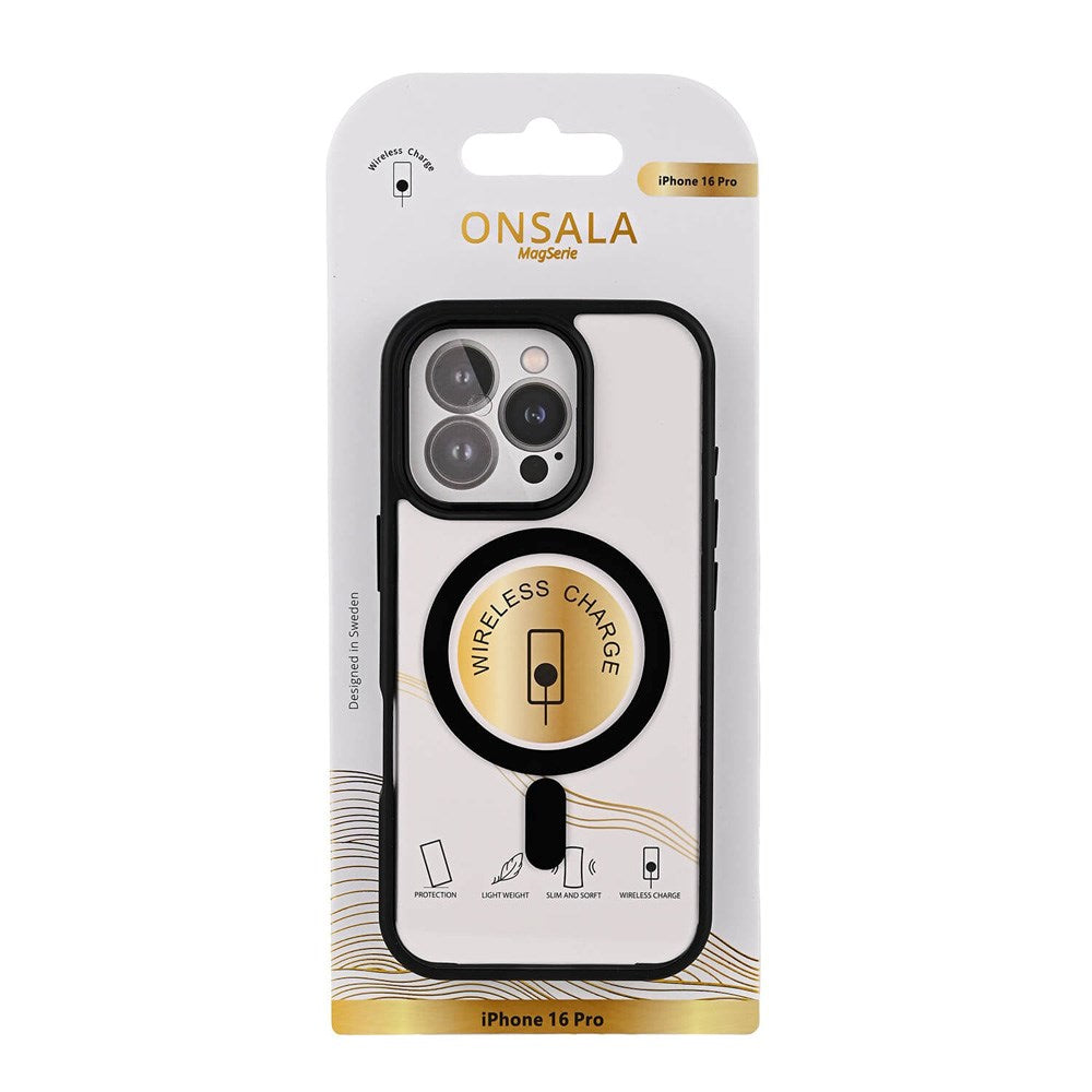 iPhone 16 Pro Onsala Bumper Deksel - MagSafe-Kompatibel - Svart og Gjennomsiktig