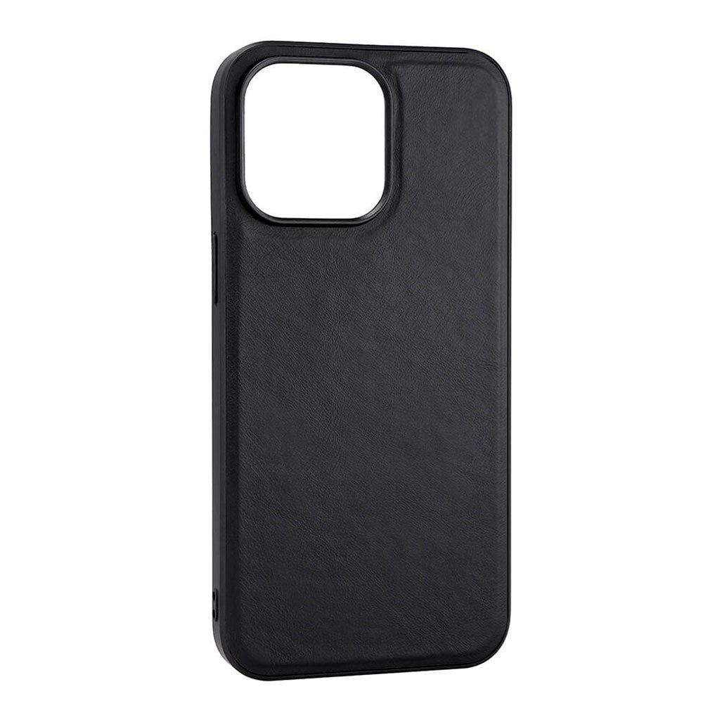 iPhone 15 Pro Max Buffalo Ekte Skinn Deksel - MagSafe Kompatibel - Svart