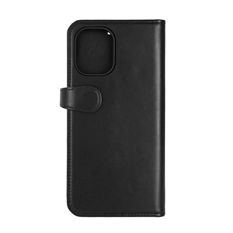 iPhone 16 Plus Buffalo 2-i-1 Magnet Flip-Deksel i Ekte Skinn med Lommebok - MagSafe Kompatibel - Svart