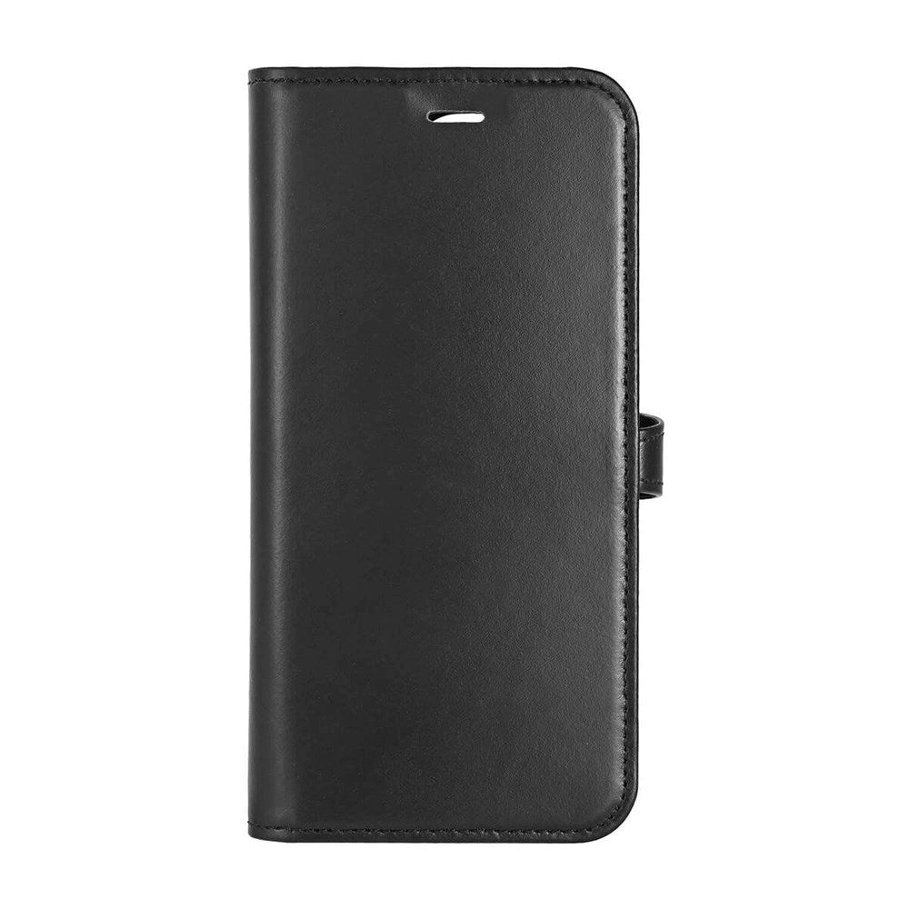 iPhone 16 Pro Buffalo 2-i-1 Magnet Flip-Deksel i Ekte Skinn med Lommebok - MagSafe Kompatibel - Svart