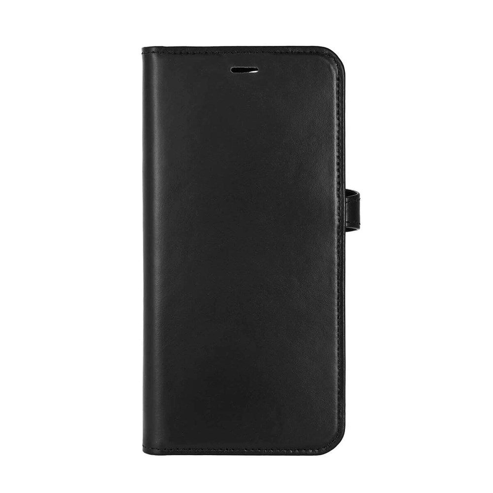 iPhone 16 Pro Max Buffalo 2-i-1 Magnet Flip-Deksel i Ekte Skinn med Lommebok - MagSafe Kompatibel - Svart