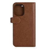 iPhone 16 Buffalo 2-i-1 Magnet Flip-Deksel i Ekte Skinn med Lommebok - MagSafe Kompatibel - Brun