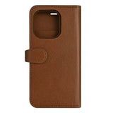 iPhone 16 Pro Buffalo 2-i-1 Magnet Flip-Deksel i Ekte Skinn med Lommebok - MagSafe Kompatibel - Brun
