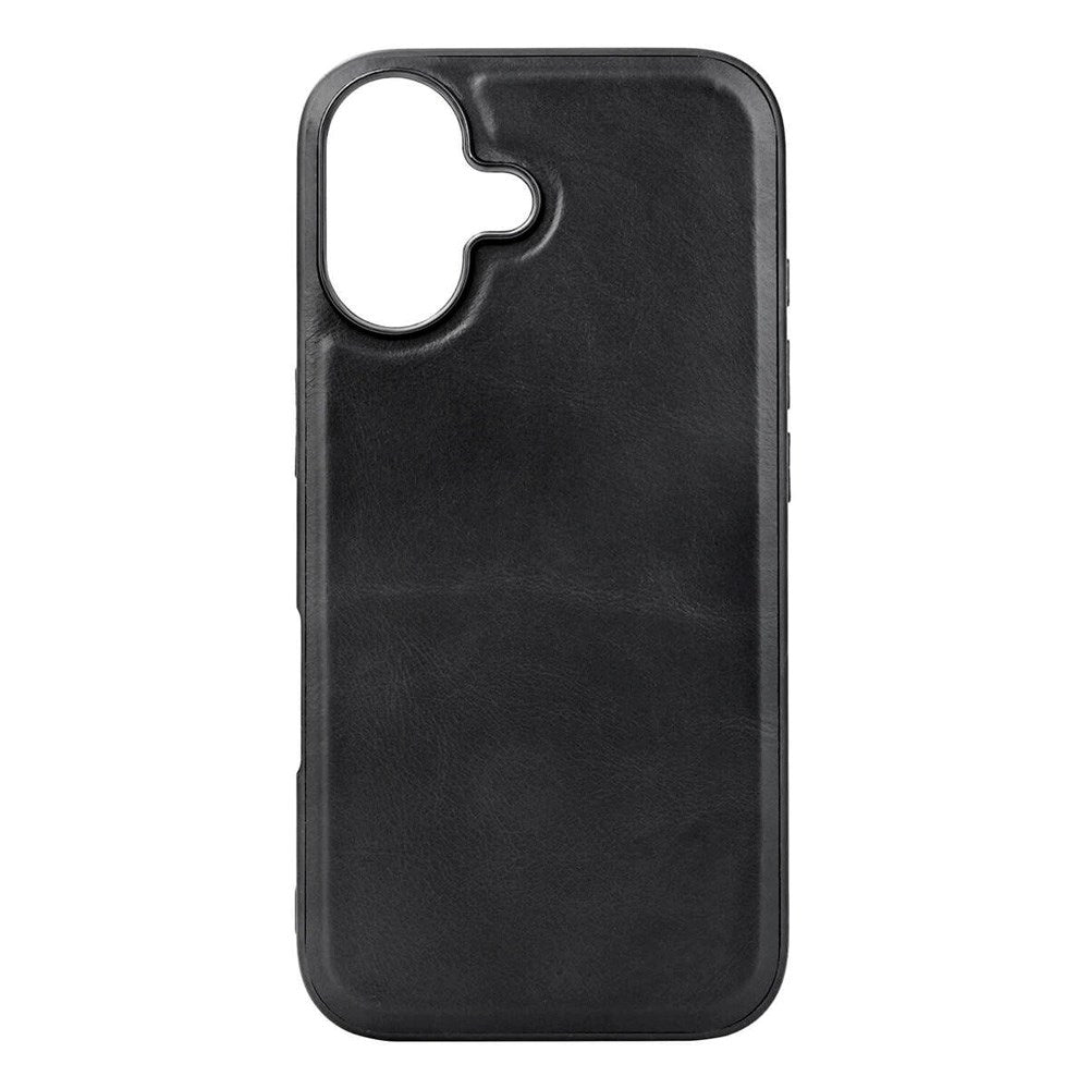 iPhone 16 Buffalo Ekte Skinn Deksel - MagSafe Kompatibel - Svart