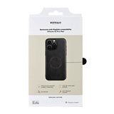 iPhone 16 Pro Max Buffalo Ekte Skinn Deksel - MagSafe Kompatibel - Svart