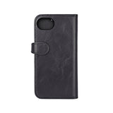 iPhone 17e / 16e Buffalo 2-i-1 Ekte Skinn Flip Deksel - Svart