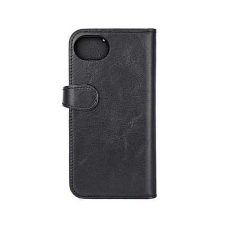 iPhone 17e / 16e Buffalo 2-i-1 Ekte Skinn Flip Deksel - Svart