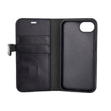 iPhone 17e / 16e Buffalo 2-i-1 Ekte Skinn Flip Deksel - Svart