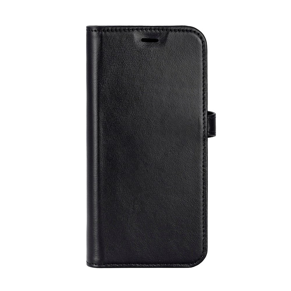 iPhone 17 Buffalo 2-i-1 Ekte Skinn Flip Deksel - Svart