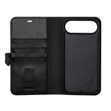 iPhone Air Buffalo 2-i-1 Ekte Skinn Flip Deksel - Svart