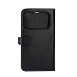 iPhone 17 Pro Max Buffalo 2-i-1 Ekte Skinn Flip Deksel - Svart