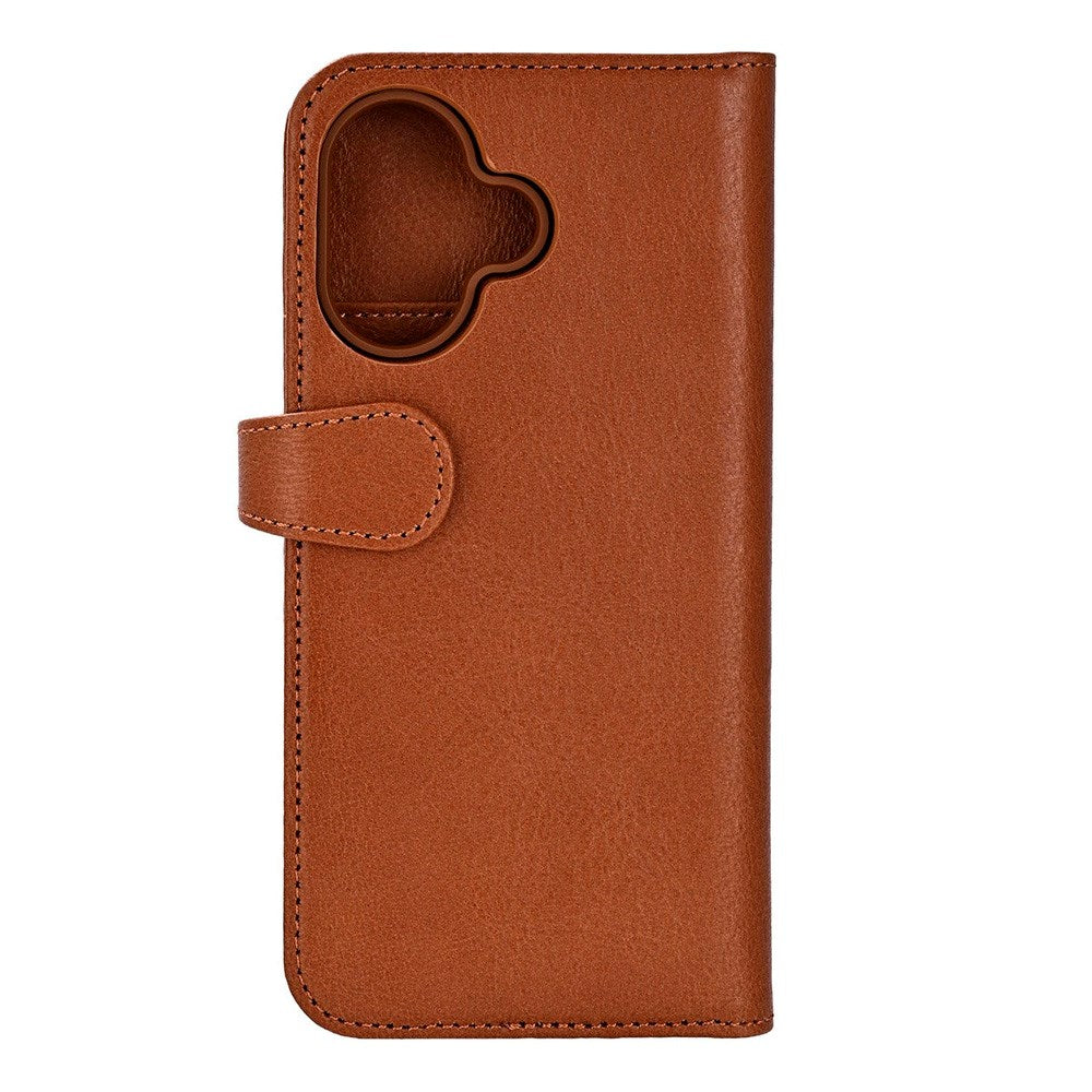 iPhone 17 Buffalo 2-i-1 Ekte Skinn Flip Deksel - Brun