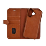 iPhone 17 Buffalo 2-i-1 Ekte Skinn Flip Deksel - Brun