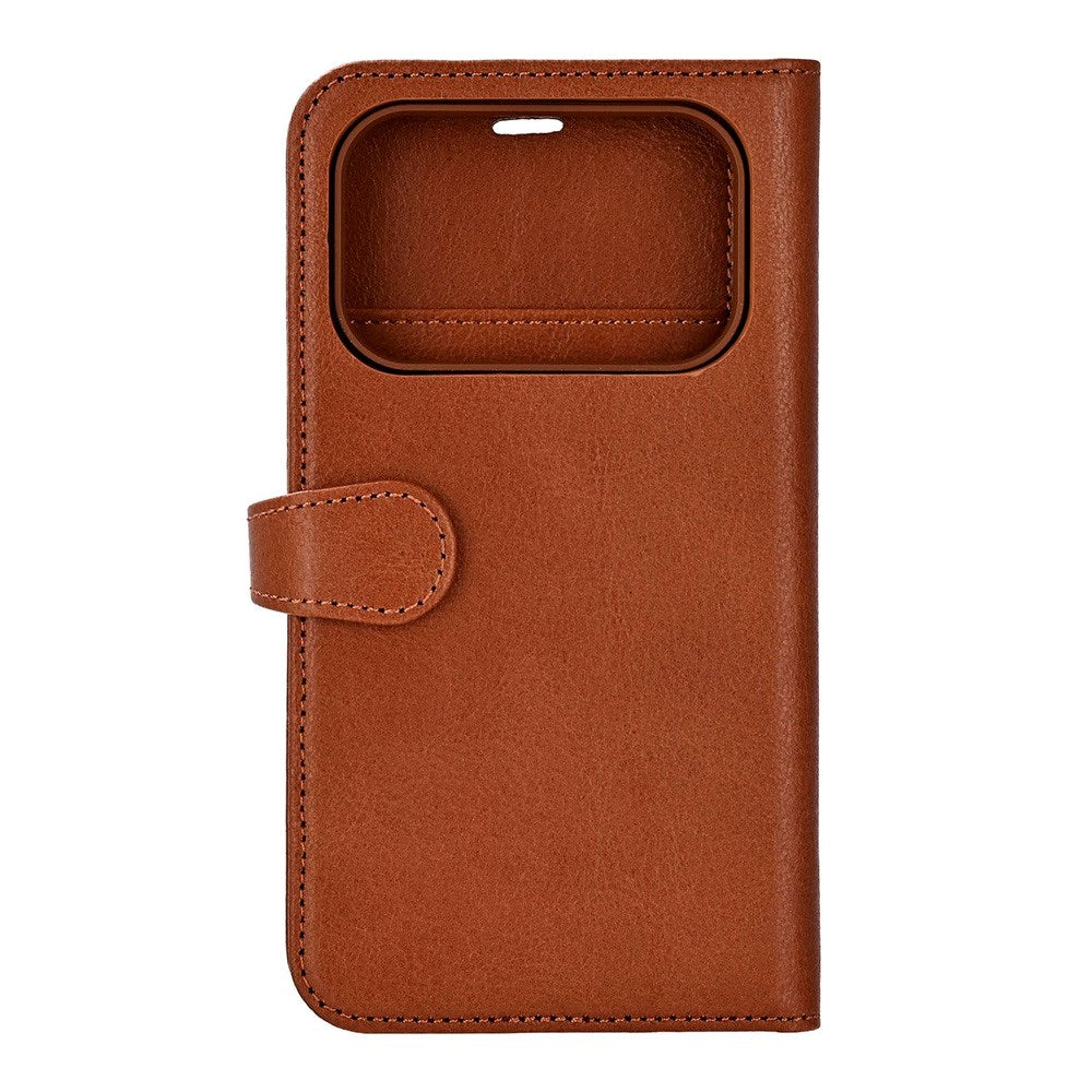 iPhone 17 Pro Buffalo 2-i-1 Ekte Skinn Flip Deksel - Brun