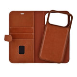 iPhone 17 Pro Max Buffalo 2-i-1 Ekte Skinn Flip Deksel - Brun