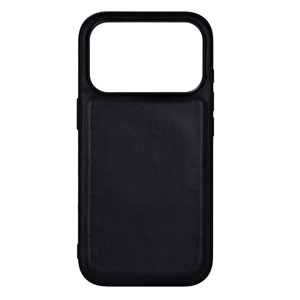 iPhone 17 Pro Buffalo Ekte Skinn Bak Deksel - MagSafe Kompatibel - Svart