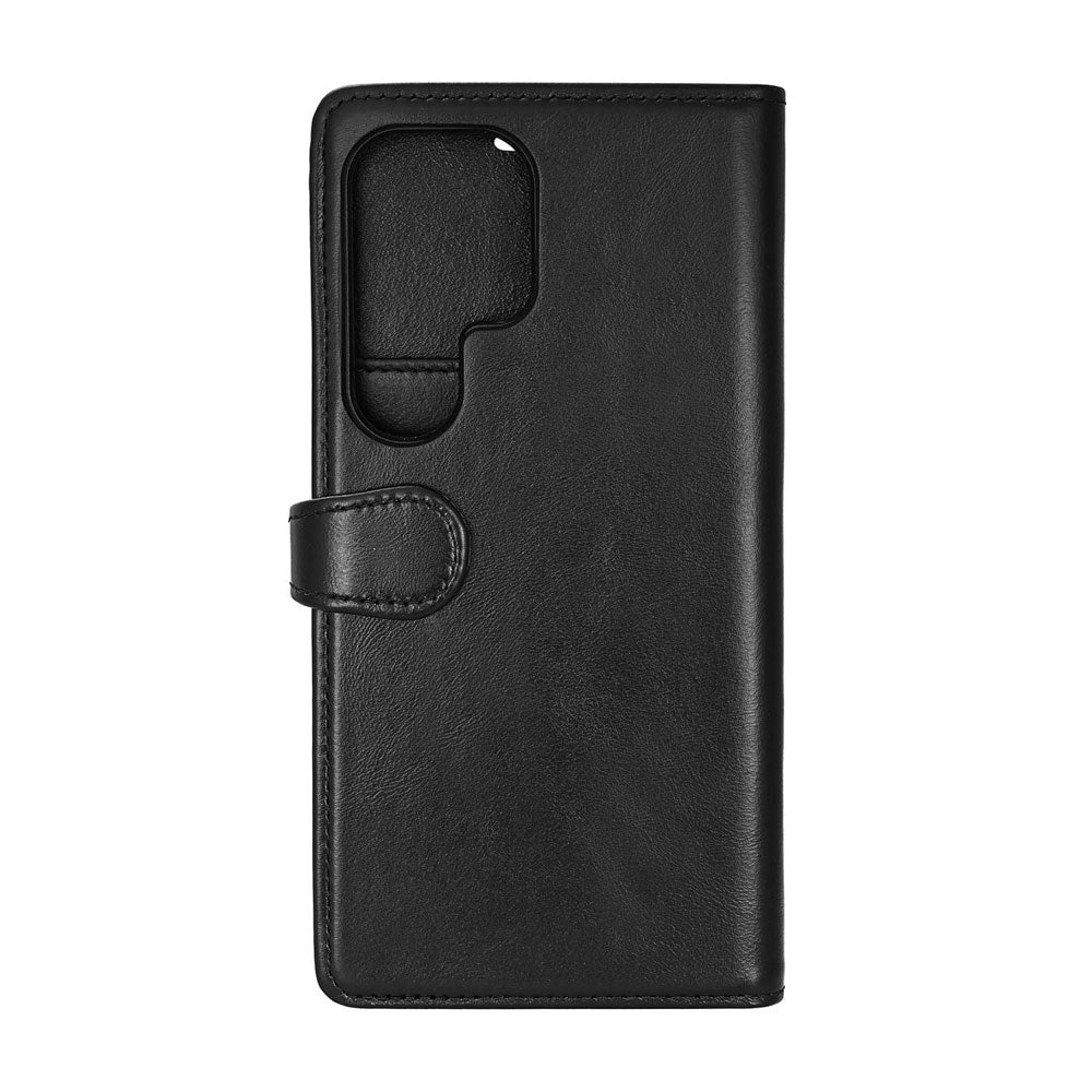 Samsung Galaxy S26 Ultra Buffalo 2-i-1 Ekte Skinn Flip Deksel - MagSafe Kompatibel - Svart