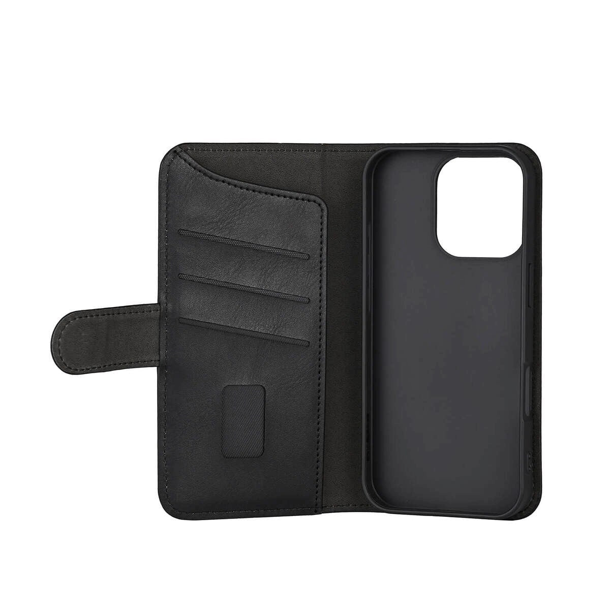iPhone 16 Pro GEAR Wallet - Flip Deksel i Kunstskinn med Lommebok for 3 Kort - Svart