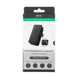 iPhone 15 Pro GEAR Kunstskinn Deksel 2-i-1 m. Lommebok 3 Kort - Svart