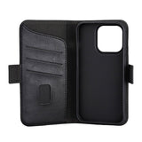 GEAR iPhone 15 Pro Flippdeksel i Skinn med Lommebok - MagSafe Kompatibel - Svart