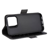 GEAR iPhone 15 Pro Flippdeksel i Skinn med Lommebok - MagSafe Kompatibel - Svart