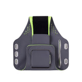 GEAR Universal Løpearmbånd for Mobil med Lomme for Nøkkel & Reflekterende Kant (Maks. Mobil: 70 x 140 mm) - Grå / Grønn