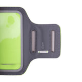 GEAR Universal Løpearmbånd for Mobil med Lomme for Nøkkel & Reflekterende Kant (Maks. Mobil: 70 x 140 mm) - Grå / Grønn