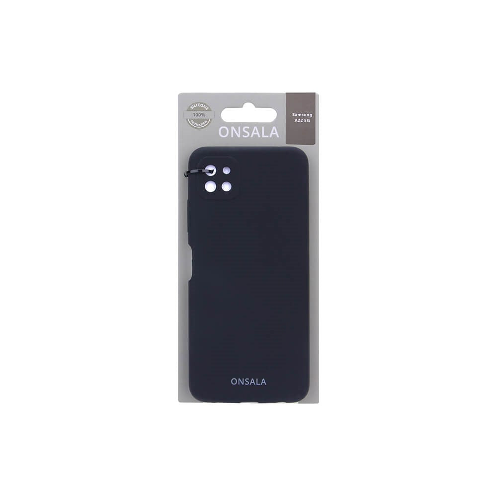 Samsung Galaxy A22 (5G) Onsala Collection Liquid Silicone Bakdeksel - Svart