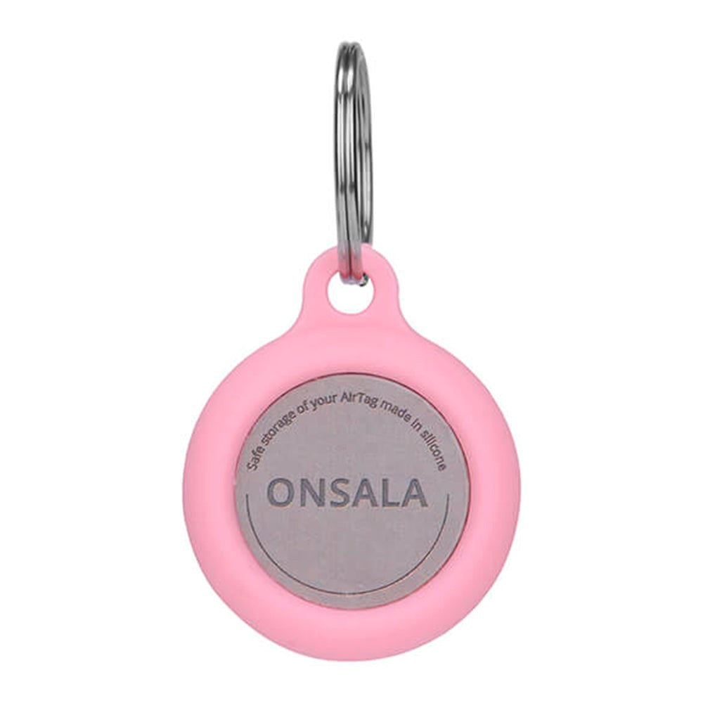 Onsala AirTag 1. & 2. Gen. Silikonholder m. Nøkkelring - Rosa