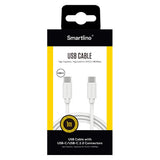 Smartline USB-C til USB-C-Kabel (3A/60W) - 1 m - Hvit