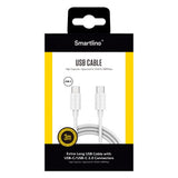 Smartline USB-C til USB-C-Kabel (3A/60W) - 3 m - Hvit