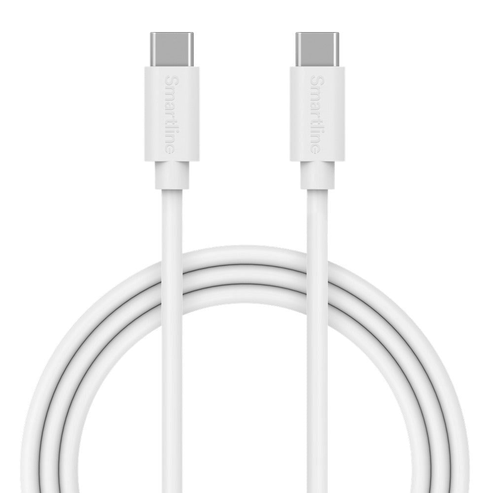 Smartline USB-C til USB-C-Kabel (3A/60W) - 3 m - Hvit