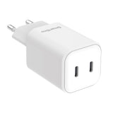 Smartline PD 45W Vegglader m. 2x USB-C - Hvit