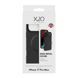 X2O iPhone 17 Pro Max Mag Metal Deksel - MagSafe Kompatibel - Svart
