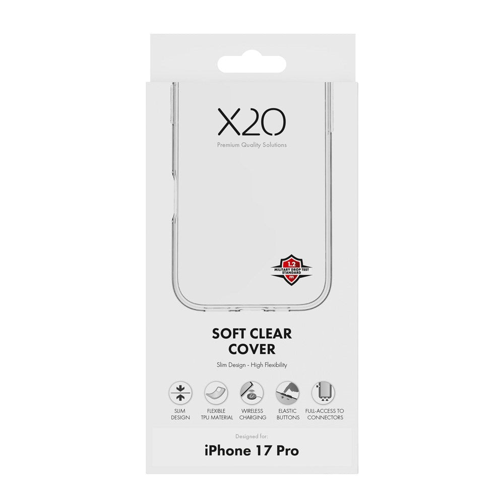 X2O iPhone 17 Pro Super Slim Deksel - Gjennomsiktig