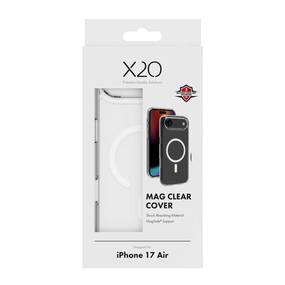 X2O iPhone Air Mag Clear Deksel - MagSafe Kompatibel - Gjennomsiktig