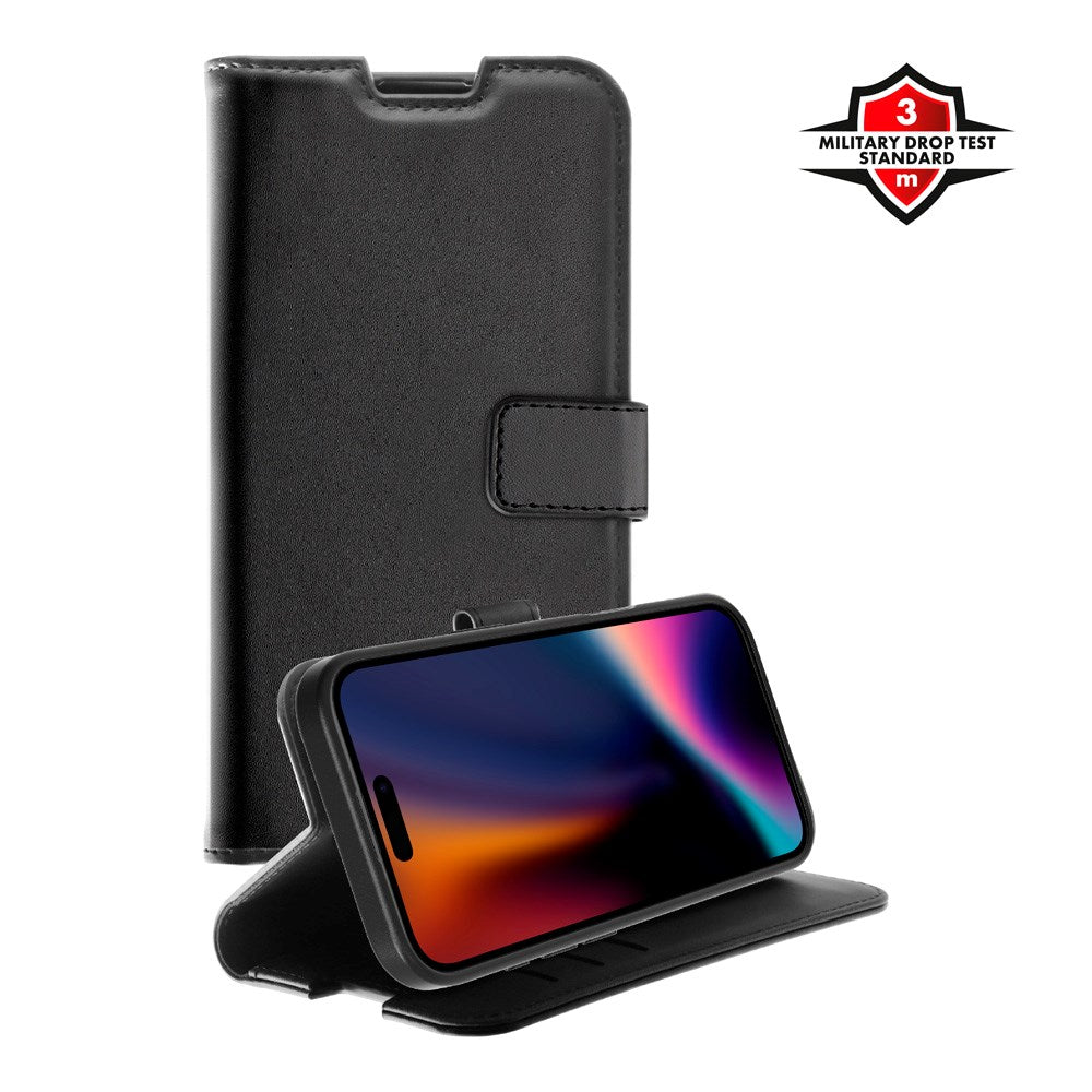 X2O iPhone 17 Classic Wallet Flip Deksel - Kortholder & Stativfunksjon - Svart