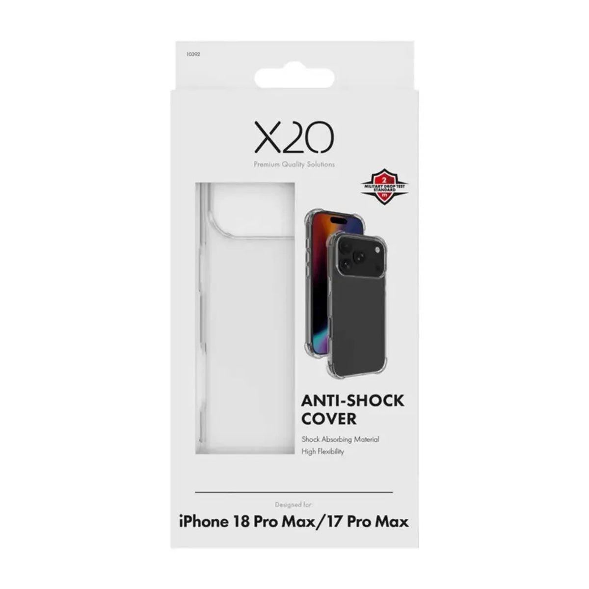 iPhone 18 Pro Max / 17 Pro Max X2O Anti-Shock Deksel - Gjennomsiktig