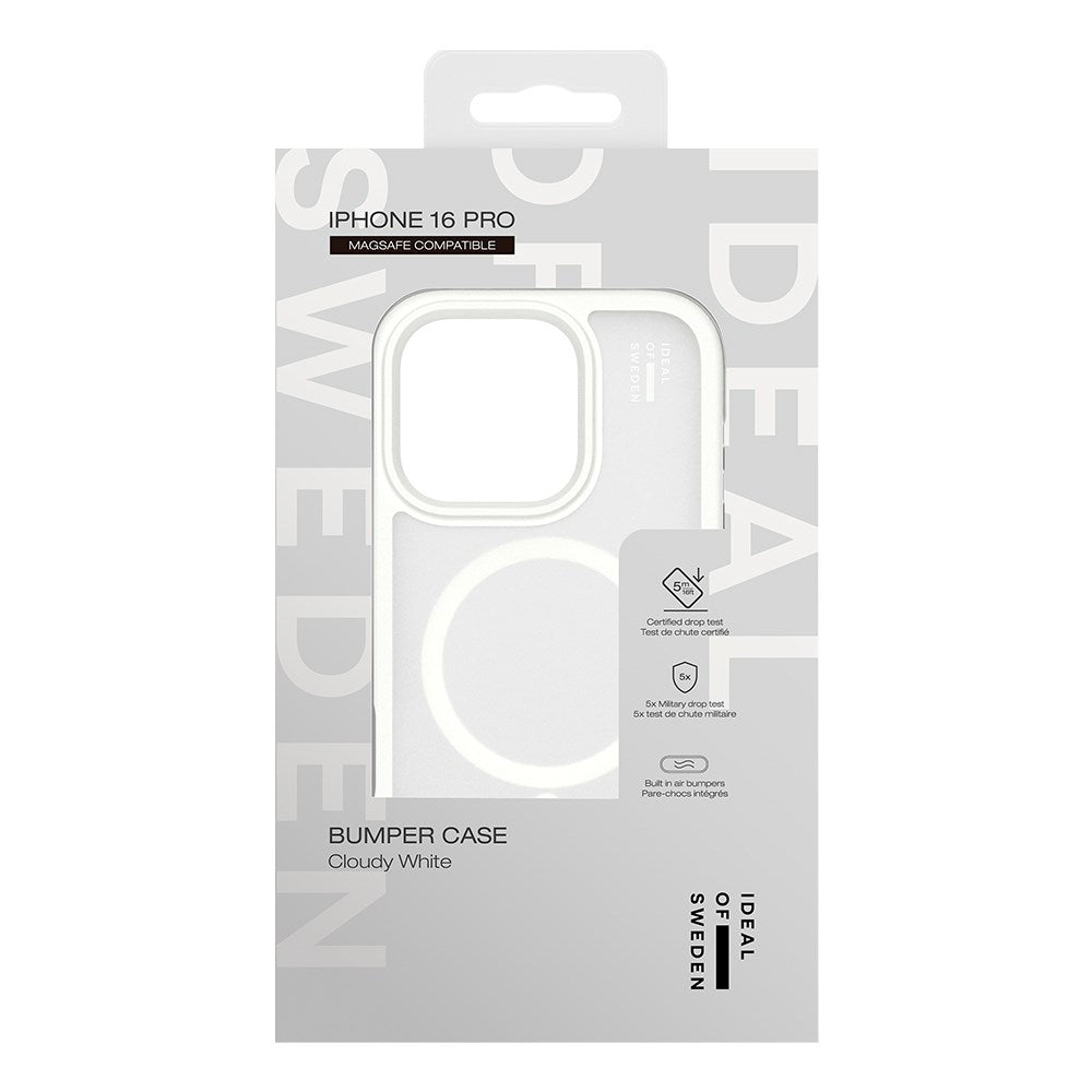 iDeal Of Sweden iPhone 16 Pro Ideal Bumper Deksel - MagSafe Kompatibel - Cloudy White
