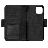 iPhone 14 Plus Key Nordfjord Slim Magnet Wallet Kunstskinn Flipdeksel - Svart