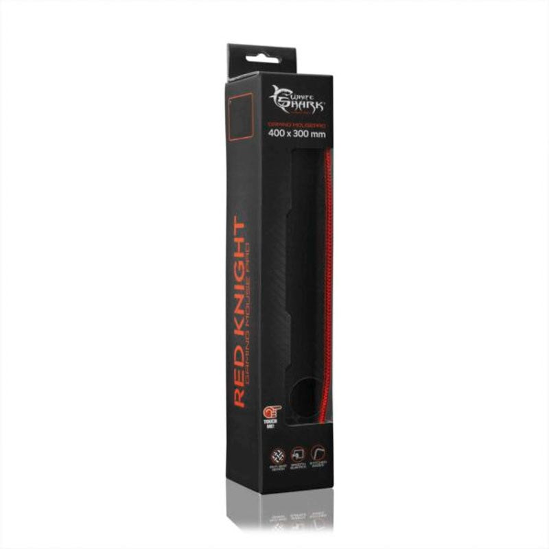 White Shark RED KNIGHT Gaming Musematte - 400 x 300 mm - Svart / Rød