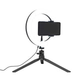 White Shark 1200lm Ringlampe med Stativ & Mobilholder - 20cm - Svart