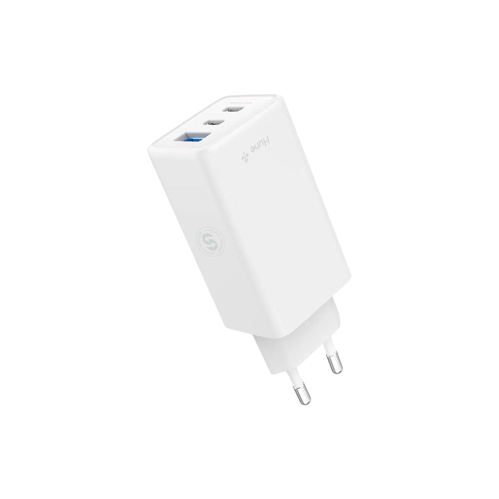Hune Huron 65W Vegglader med 2 x USB-C 1 x USB-A - Hvit