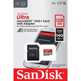 SanDisk MicroSDXC Minnekort m. Adapter - 128GB - Rød / Grå