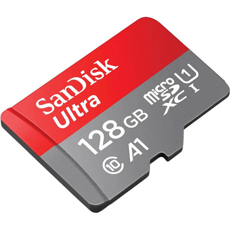 SanDisk MicroSDXC Minnekort m. Adapter - 128GB - Rød / Grå