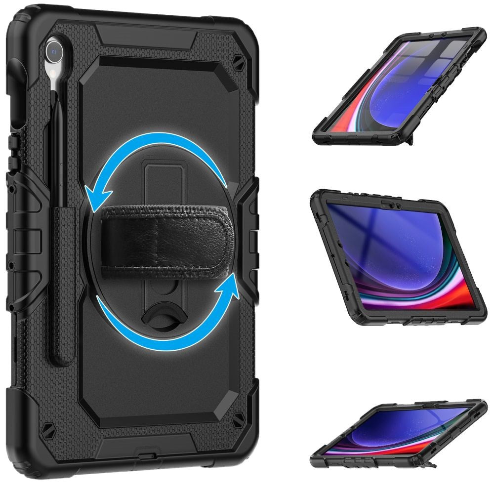 Samsung Galaxy Tab S10 FE / S9 FE Solid360 Håndverker Deksel m. Beskyttende Film fra Tech-Protect - Svart