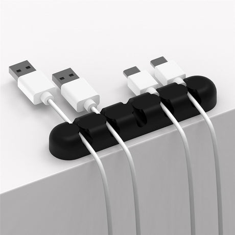 Selvklebende Kabelorganisator - 5 x Holdere - Svart