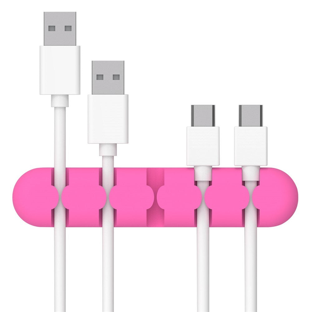 Selvklebende Kabelorganisator - 5 x Holdere - Rosa