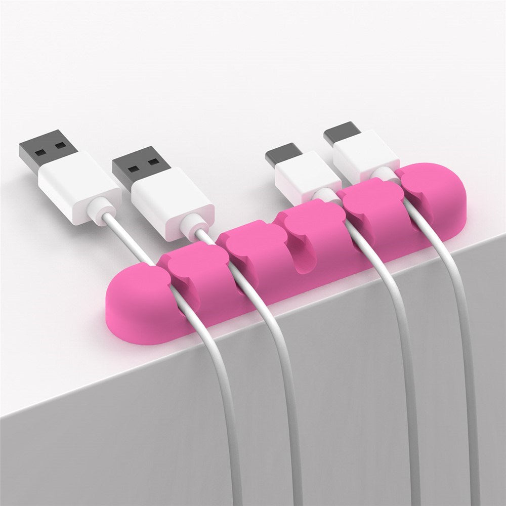 Selvklebende Kabelorganisator - 5 x Holdere - Rosa